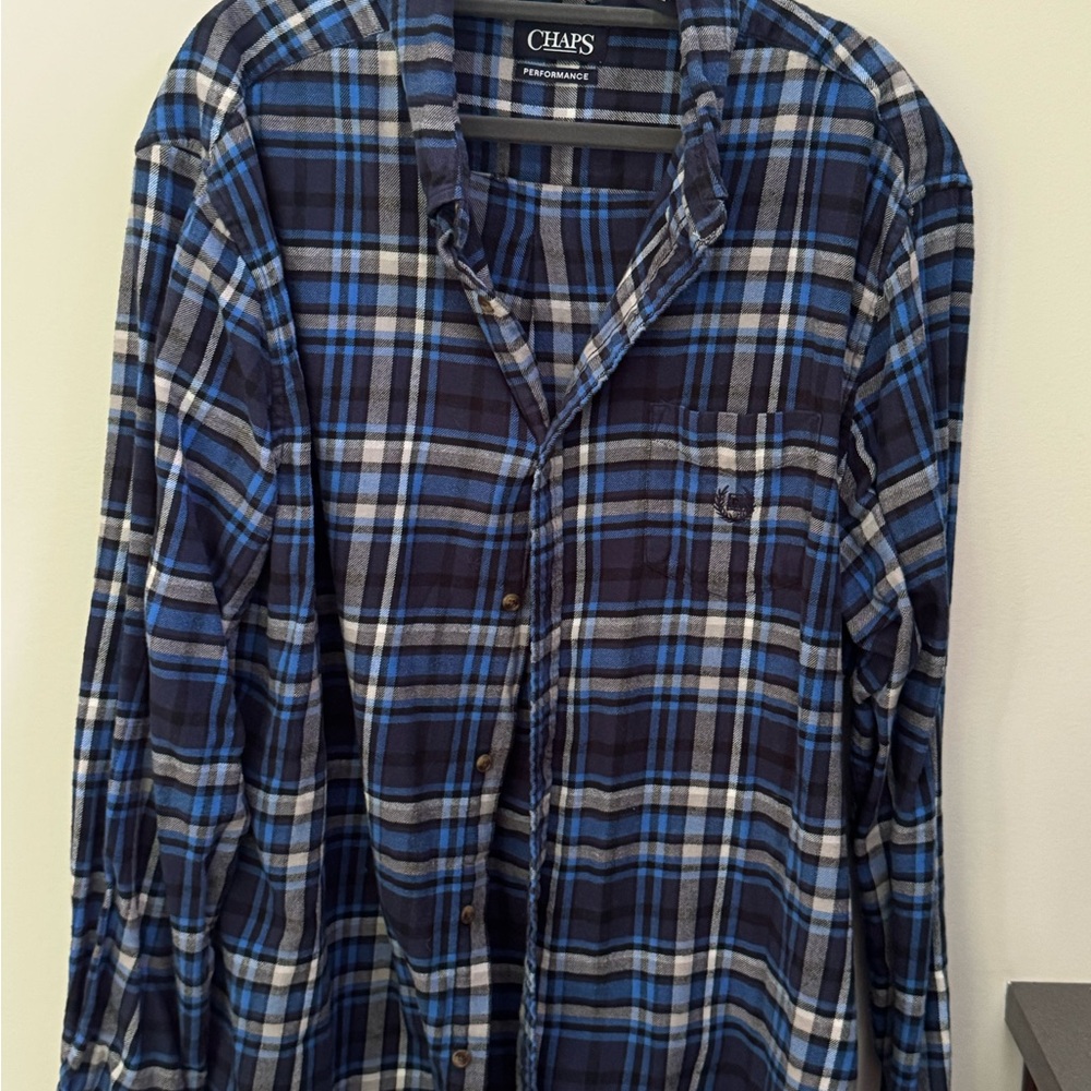 Men’s Chaps Performance Blue Flannel- XXL